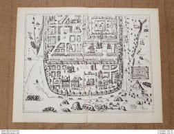 Veduta Della Città Di Gerusalemme Israele Anno 1588 Braun E Hogenberg Ristampa - Geographical Maps