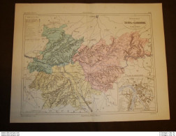 Carta, Cartina O Mappa Del 1840 Tarn Et Garonne - Montauban Francia Malte Brun - Ante 1900