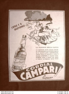 Pubblicità D'epoca Del 1940 Cordial Campari Liquor La Passione Della Caccia - Andere & Zonder Classificatie