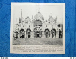 Rara Veduta Di Fine '800: Cattedrale San Marco. Venezia + Carrozza Di Napoleone - Avant 1900