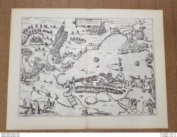 Veduta Della Città Di Plon O Plona Germania Anno 1610 Braun E Hogenberg Ristampa - Geographical Maps