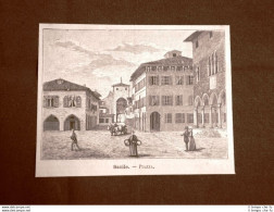 Incisione Del 1891 Sacile, La Piazza - Friuli-Venezia Giulia - Antes 1900