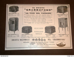 Rara Pubblicità Dei Primi Del 1900 Nuovo Grammofono La Voce Del Padrone - Altri & Non Classificati