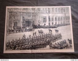 Roma Nel 1887 Apertura Del Parlamento Re Umberto I Di Savoia Arriva Montecitorio - Before 1900