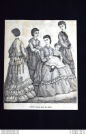 Figurino Delle Mode Del Mese Incisione Del 1871 - Before 1900