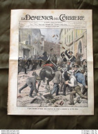 La Domenica Del Corriere 28 Giugno 1908 Sciopero Parma Maltempo Piemonte Abruzzo - Other & Unclassified