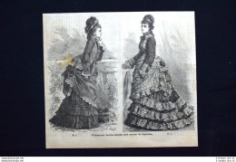 Moda E Costume - Figurino Della Moda Del Mese Di Agosto#3 Incisione Del 1875 - Voor 1900