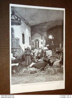 Guerra In Europa Anno 1914 Popolazione Di Villaggio Di Francia Rifugiata Chiesa - Otros & Sin Clasificación
