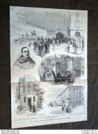 Stampa Commemorativa Conte Cavour Del 1886 Funerale Padre Poirino Studio Tomba - Antes 1900