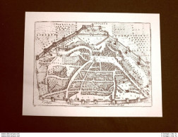 Antica Veduta Della Città Di Spoleto Incisione Del 1616 Ristampa - Otros & Sin Clasificación