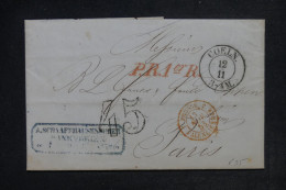 FRANCE - Marque D'entrée " Prusse 3 Valenciennes " Sur Lettre De Coeln Pour Paris En 1853 Et Taxé  - L 152396 - Marques D'entrées