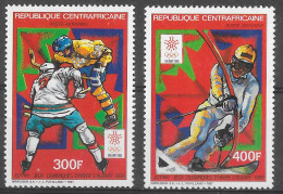 CENTRAFRIQUE - JEUX OLYMPIQUES D'HIVER A CALGARY - PA 367 ET 368 - NEUF** MNH - Winter 1988: Calgary