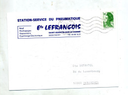 Lettre Flamme Muette  Bucey Entete Station Pneumatique  Theme Voiture - Oblitérations Mécaniques (flammes)