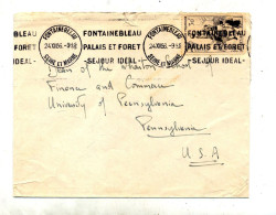 Lettre Flamme  Fontainebleau Palais Foret Sur Basket - Mechanical Postmarks (Advertisement)