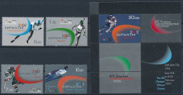 Mi 256-259 & Block 27 ** MNH / Winter Olympics Salt Lake City, Speed Skating, Biathlon, Ice Hockey, Ski Jumping, Alpine - Kirgisistan