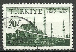 Turkey; 1957 400th Anniv. Of The Opening Of The Mosque Of Suleymaniye 20 K. "Pleat ERROR" - Nuevos