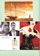 (B1) Dior, Fahrenheit, Dior Homme, Hypnotic Poison, Promocard 2215,2873,5668 - Werbepostkarten