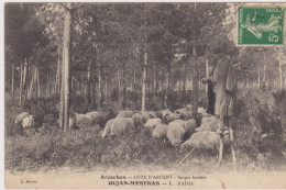 Gujan-Mestras, Berger Landais Avec Ses Moutons Sur Ses échasses-voyagé En 1908 - Andere & Zonder Classificatie