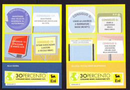 (B4) ENI, 30 Per Cento, Consumare Meglio, Promocard 7624,7627 - Werbepostkarten