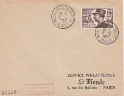 France FDC Y&T N°920 Mréchal De Lattre De Tassigny De 1952 MOUILLERON En PAREDS - 1950-1959
