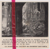 Incendie Au Couvent De Champion Lez Namur - Orig. Knipsel Coupure Tijdschrift Magazine - 1937 - Sin Clasificación