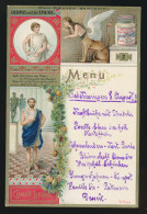 LIEBIG MENU GERMAN - DEN GÄSTEN GEWIDMET - OEDIPUS UND DIE SPHINX  . 165 X 100 MM. LOOK SCANS - Liebig