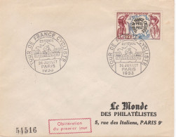 France FDC Y&T N°955 Tour De France Cycliste De 1953 PARIS - 1950-1959