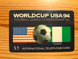 Prepaid Phonecard USA, Global Telecom Network - Football World Cup, Nigeria - Sonstige & Ohne Zuordnung