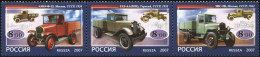 RUSSIA - 2007 - BLOCK OF 3 STAMPS MNH ** - The First Native Trucks - Nuovi