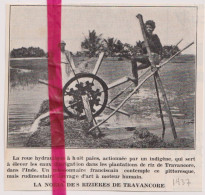 Travancore - Roue Hydraulique - Orig. Knipsel Coupure Tijdschrift Magazine - 1937 - Sin Clasificación