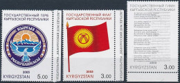 Mi 366-368 ** MNH / State Symbols, National Hymn, Flag, Coat Of Arms - Kirgizië