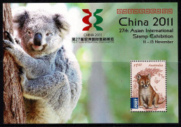 Australia 2011 China 2011 Exhibition Koala Minisheet MNH - Nuevos