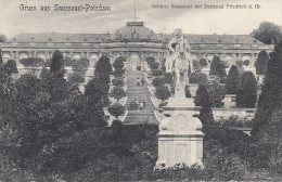 Potsdam - Schloss Sanssouci Mit Denkmal Friedrich Des Großen Gl1906 #E0212 - Autres & Non Classés