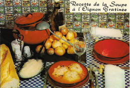 Cpsm Neuve Gastronomie Française, Recette , La Soupe à L'oignon Gratinée - Recipes (cooking)