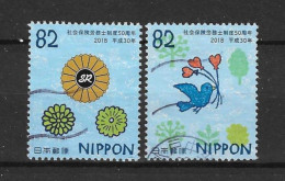 Japan 2018 50 Y. Social Security System Y.T. 9103/9104 (0) - Used Stamps