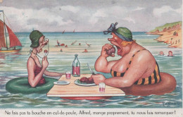 CPA RAFFRAY - Humour - Plage - Ne Fais Pas Ta Bouche En Cul-de-poule, Alfred, Mange Proprement, ..... - Autres & Non Classés