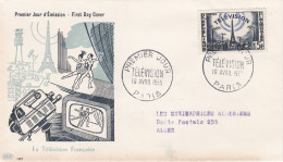 France FDC Y&T N°1022  Télévision De 1955  PARIS - 1950-1959