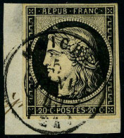 Oblitéré N° 3, 20c Cérès Obl Càd Maiche 5 Janv 49 S/ Petit Fragment, TB - Other & Unclassified