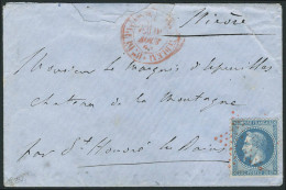 Lettre N° 29, 20c Bleu Sur Lettre Oblitération étoile Rouge + Cachet à Date Bureau Du Palais De Fontainebleau 9.8.63, T. - Other & Unclassified