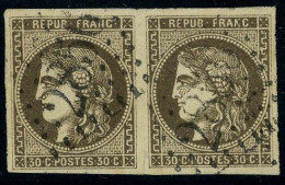 Oblitéré N° 47, 30c Brun, Paire Hor. GC 2856 T.B. Signé Calves - Other & Unclassified