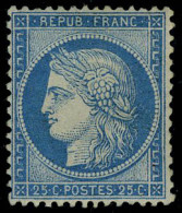 Neuf Avec Charnière N° 60B, 25c Bleu Type II, Cl, Bon Centrage, TB, Signé + Certificat Brun - Sonstige & Ohne Zuordnung