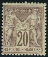 Neuf Sans Charnière N° 67, 20c Brun Lilas Type I TB - Other & Unclassified