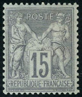 Neuf Avec Charnière N° 77, 15c Gris, Excellent Centrage, Infime Adhérence, TB, Signé Brun - Sonstige & Ohne Zuordnung