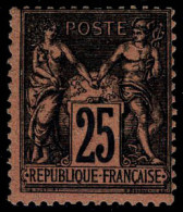 Neuf Avec Charnière N° 91, 25c Noir Sur Rouge, TB - Other & Unclassified