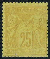 Neuf Avec Charnière N° 92a, 25c Bistre S/jaune Quasi **, Signé Brun Et Miro - Other & Unclassified