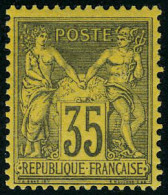 Neuf Avec Charnière N° 93, 35c Violet Noir S/jaune, TB - Autres & Non Classés