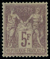 Neuf Avec Charnière N° 95a, 5f Lilas-rose Sur Lilas Pâle, Bon Centrage, Cl, TB, Signé JF Brun - Other & Unclassified