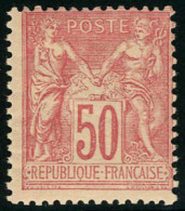 Neuf Sans Charnière N° 98, 50c Rose, Type II, TB, Signé Calves - Sonstige & Ohne Zuordnung