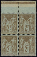 Neuf Sans Charnière N° 105, 2f Bistre Sur Azuré, Bloc De 4, Bdf, T.B. - Sonstige & Ohne Zuordnung