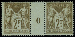 Neuf Sans Charnière N° 105, 2F Bistre S/azuré, Paire Millésime 0, TB, Cl Sur 1 Ex - Other & Unclassified